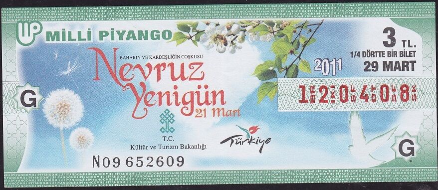 2011 29 Mart Çeyrek Bilet - G Serisi - Nevruz
