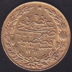 1293 / 22 ABDULHAMİD 100 KURUŞ ALTIN ( 7.2 Gram )