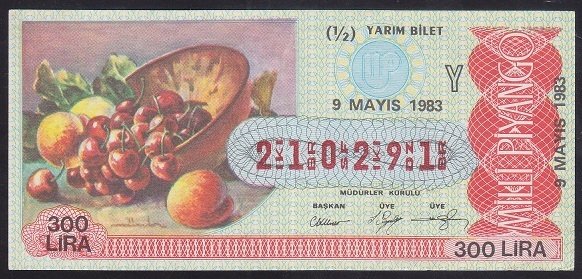 1983 9 MAYIS YARIM  BİLET -  Y SERİSİ
