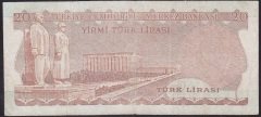 6.EMİSYON 1.TERTİP 20 LİRA A48 038399 TEMİZ (YIKANMIŞ)