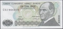 7.Emisyon 1.Tertip 10 Lira C52 866929 Çilaltı Kısa Kaş