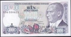 7.Emisyon 2.Tertip 1000 Lira G36 550411 Çilaltı Çil