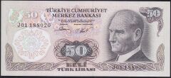 6.Emisyon 2.Tertip 50 Lira J01 188020 Çilaltı