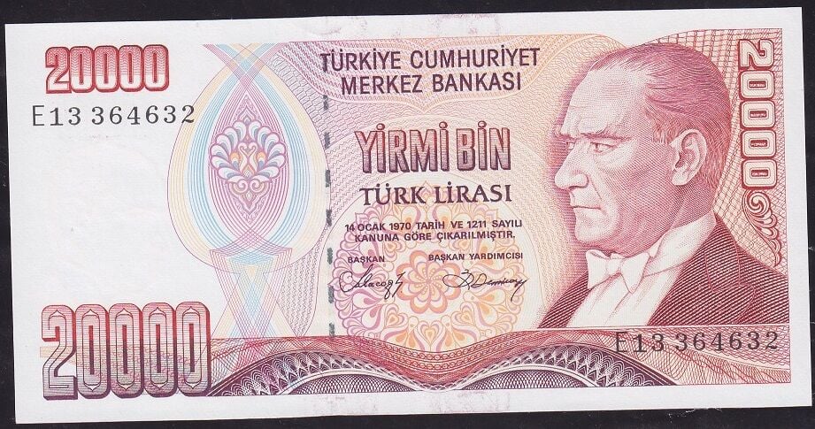 7.Emisyon 1.Tertip 20000 Lira E13 364632 Çil
