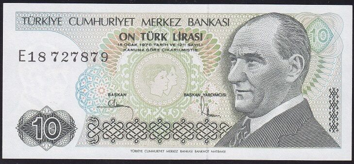 7.Emisyon 2.Tertip 10 Lira E18 727879 Çil