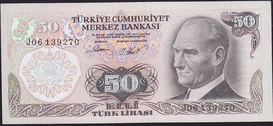 6.Emisyon 2.Tertip 50 Lira J06 139270 Çilaltı