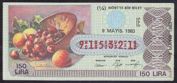 1983 9 MAYIS ÇEYREK  BİLET -  E SERİSİ