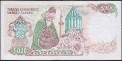 7.Emisyon 3.Tertip 5000 Lira F15 263840 Çok Temiz ( yıkanmış )