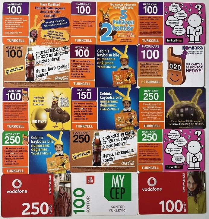 15 Farklı Hazır Kart Lotu