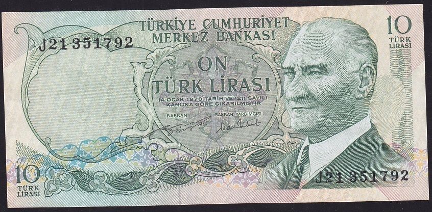 6.Emisyon 2.Tertip 10 Lira J21 351792 Çilaltı