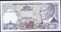 7.Emisyon 2.Tertip 1000 Lira G03 003900 Çil