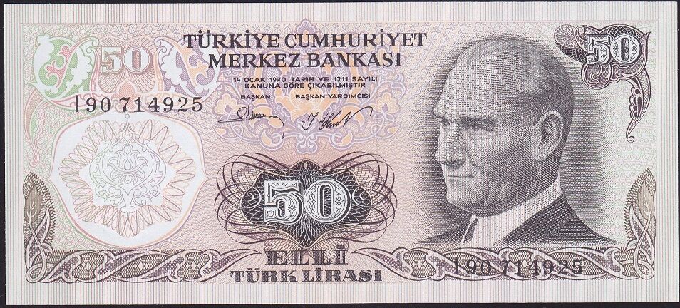 6.Emisyon 2.Tertip 50 Lira I90 714925 Çil