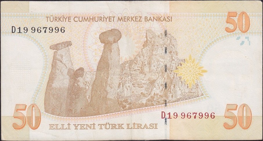 8.Emisyon 50 YTL D19 967996 Çok Temiz +