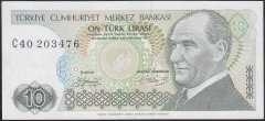 7.Emisyon 1.Tertip 10 Lira C40 203476 Çilaltı Kısa Kaş