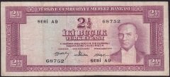 5.Emisyon 4.Tertip 2.5 Lira A9 68752 Çok Temiz