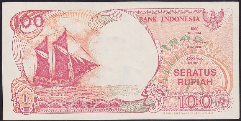 ENDONEZYA 100 RUPİ 1992 / 2000 ÇÇT ÇİLALTI (BANDROL İZİ VAR)