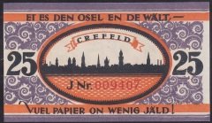 ALMANYA 25 PFENNİNG NOTGELD 1923 ÇİLALTI ÇİL