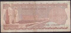 6.Emisyon 1.Tertip 20 Lira A49 282208 Çok Temiz