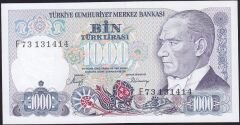 7.Emisyon 2.Tertip 1000 Lira F73 131414 Çil