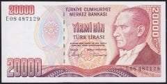 7.Emisyon 1.Tertip 20000 Lira E08 487129 Çilaltı Çil