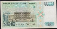 7.Emisyon 1.Tertip 50000 Lira I19 276787 Çok Temiz