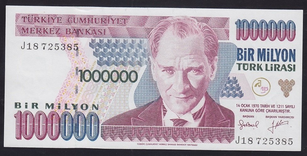 7.EMİSYON 2.TERTİP 1 000 000 LİRA J18 725385 ÇİL