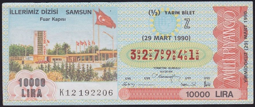 1990 29 Mart Yarım Bilet - Z Serisi - Samsun