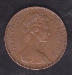 İNGİLTERE 2 PENCE 1977 eski para alan yerler