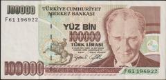 7.Emisyon 3.Tertip 100000 Lira F61 196922 Ççt+
