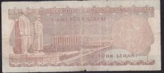6.EMİSYON 1.TERTİP 20 LİRA A41 347072 HALİYLE (YIKANMIŞ)
