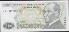 7.Emisyon 1.Tertip 10 Lira C28 078008 Ççt Çilaltı Uzun Kaş
