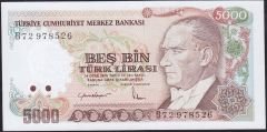 7.Emisyon 2.Tertip 5000 Lira B72 978526 Çil