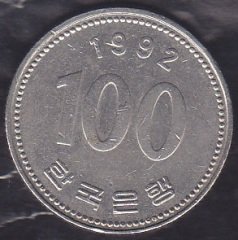 GÜNEY KORE 100 WON 1992