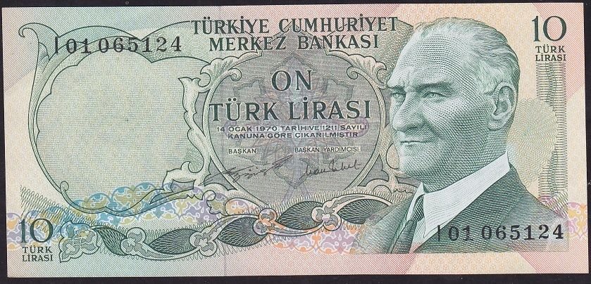 6.Emisyon 2.Tertip 10 Lira I01 065124 Çilaltı Çil