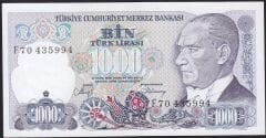 7.Emisyon 2.Tertip 1000 Lira F70 435994 Çil