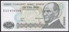 7.Emisyon 2.Tertip 10 Lira E12 478294 Çilaltı