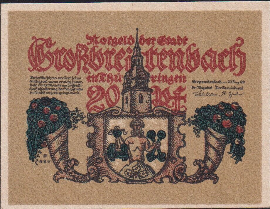 Almanya 20 Pfennig Notgeld 1921 Çil