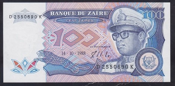 ZAİRE 100 ZAİRES 1988 ÇİL