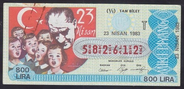1983 23 NİSAN TAM  BİLET - T SERİSİ