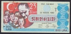 1983 23 NİSAN TAM  BİLET - T SERİSİ