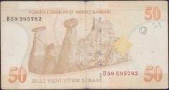 8.Emisyon 50 YTL B59 595782 Temiz