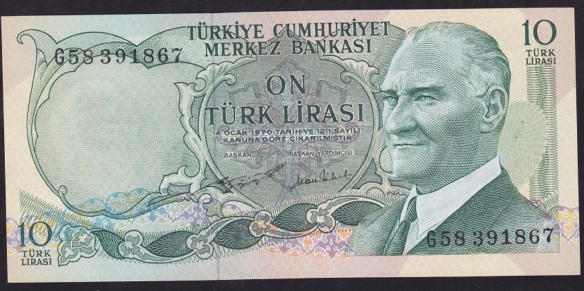 6.Emisyon 2.Tertip 10 Lira G58 391867 Çilaltı Çil
