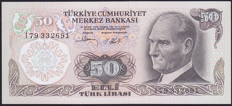 6.Emisyon 2.Tertip 50 Lira I79 332691 Çil
