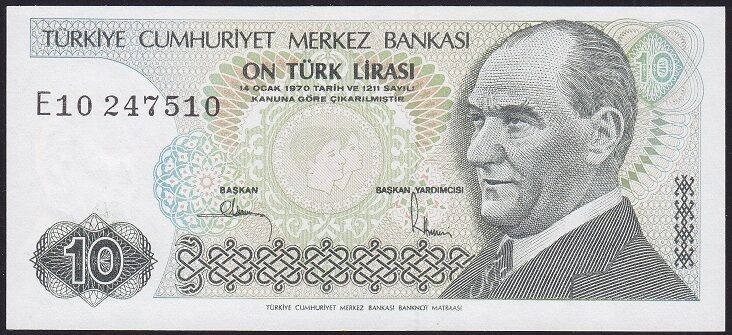 7.Emisyon 2.Tertip 10 Lira E10 247510 Çilaltı Çil