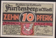 Almanya 10 Pfennig Notgeld 1921 Çil