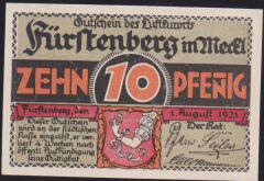 Almanya 10 Pfennig Notgeld 1921 Çil