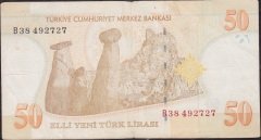 8.Emisyon 50 YTL B38 492727 Çok Temiz