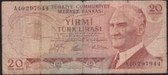 6.Emisyon 1.Tertip 20 Lira A40 297944 Temiz