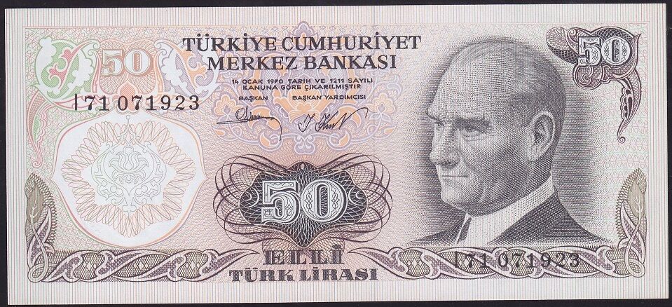 6.Emisyon 2.Tertip 50 Lira I71 071923 Çilaltı Çil