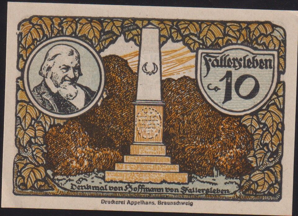 Almanya 10 Pfennig Notgeld 1921 Çil